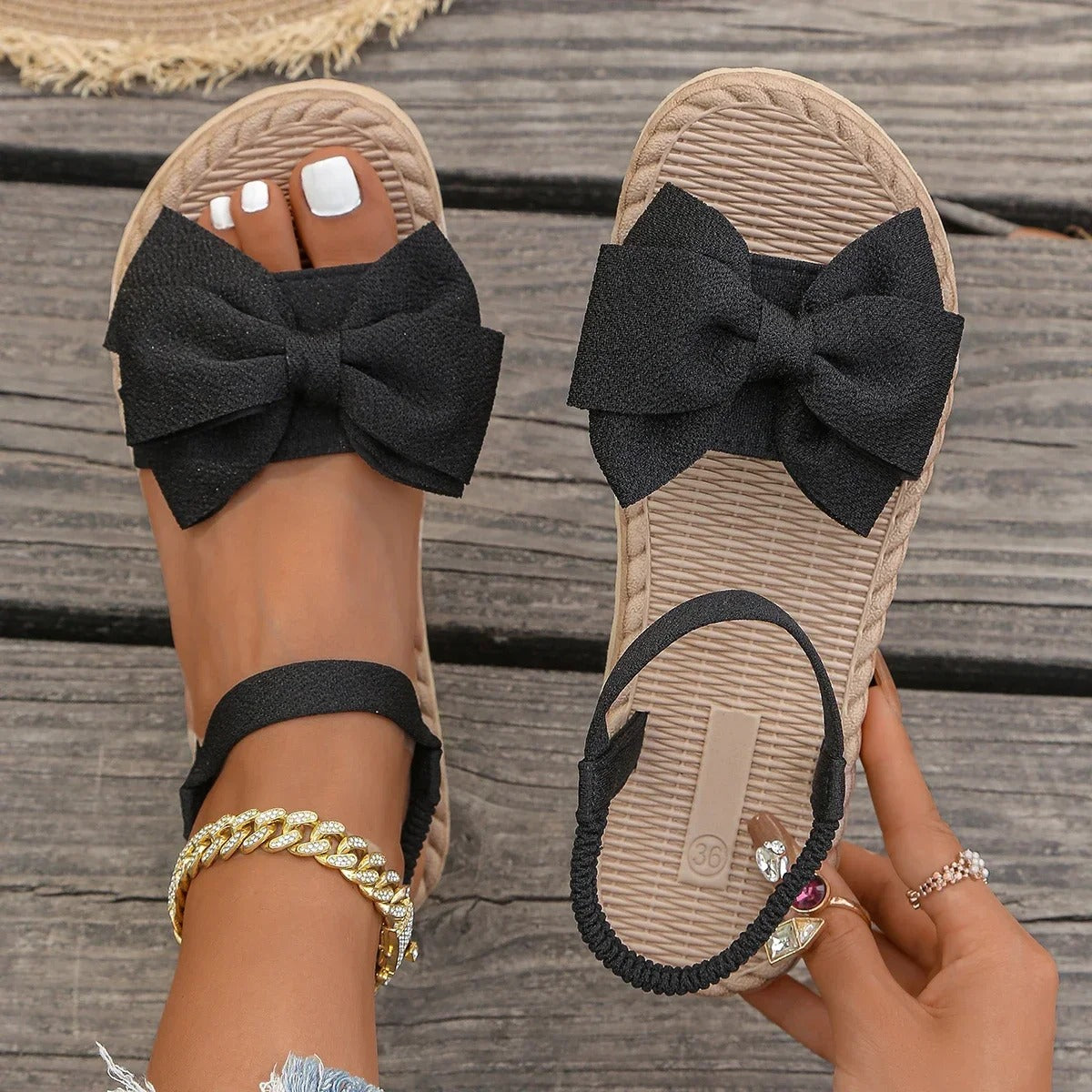 Sandali Estivi Donna con Fiocco – Comodi, Eleganti e Leggeri