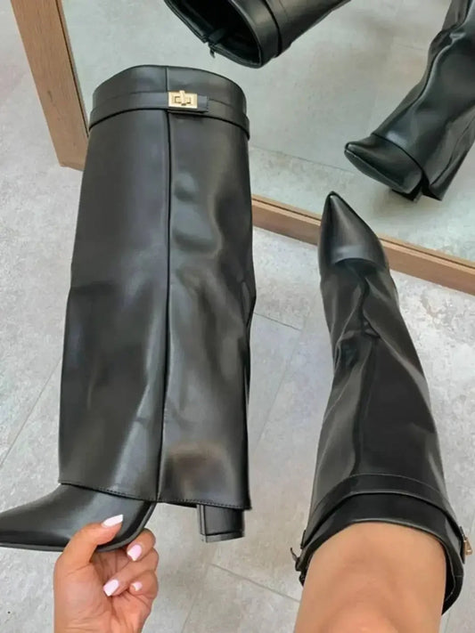 Stivali Donna in Camoscio e Pelle – Alti al Ginocchio
